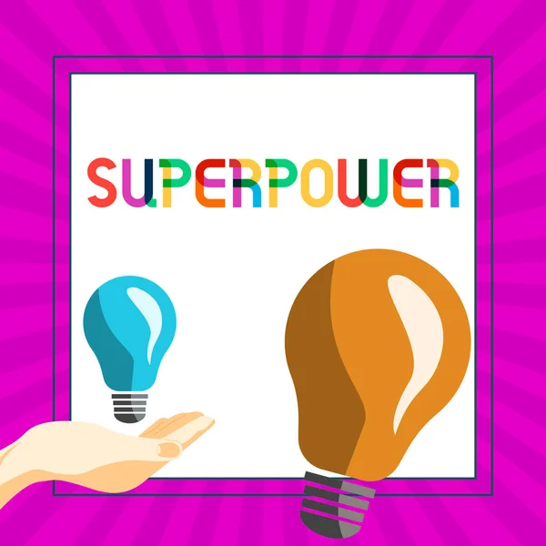 Conceptual Display Superpower Business Approach Power Ability Kind Enables Enforces — Stock Photo, Image