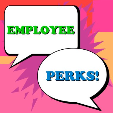 Text showing inspiration Employee Perks, Internet Concept Worker Benefits Bonuses Compensation Rewards Health Insurance