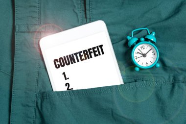 Kavramsal başlık sahte, iş konsepti aldatma amaçlı başka bir şeyin taklidi.