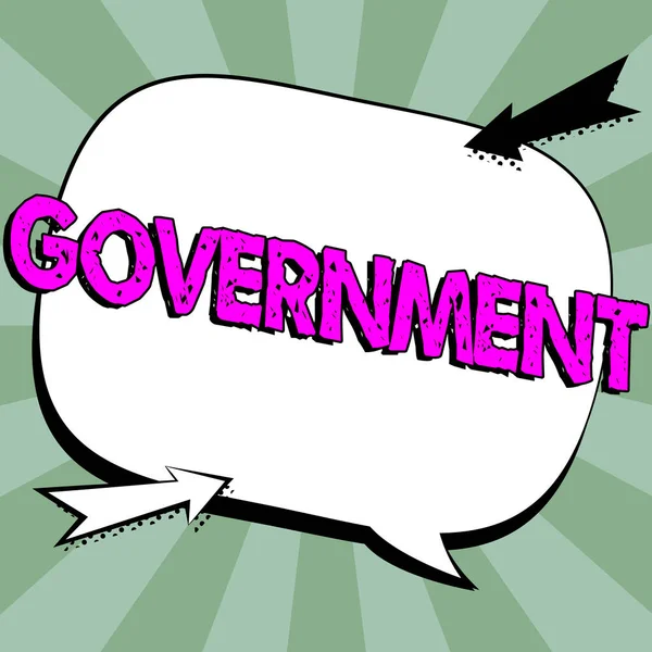 Text caption presenting Government, Business idea Group of people with authority to govern country state company