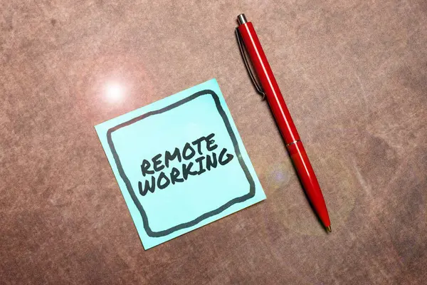 Text Sign Showing Remote Working Internet Concept Situation Which Employee — 스톡 사진