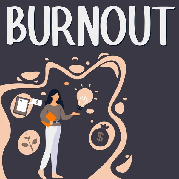 Conceptuele Bijschrift Burnout Internet Concept Gevoel Van Fysieke Emotionele Uitputting — Stockfoto