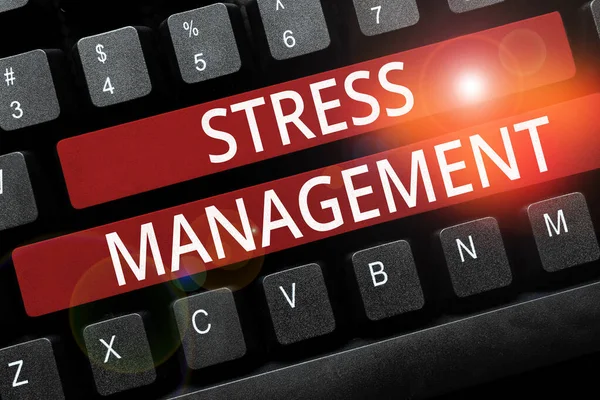 Conceptual caption Stress Management, Internet Concept learning ways of behaving and thinking that reduce stress