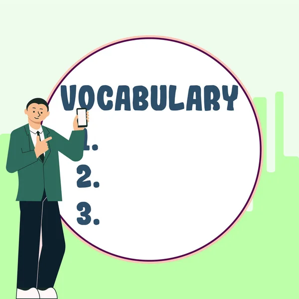 Conceptual Display Vocabulary Business Approach Collection Words Phrases Alphabetically Arranged — 图库照片
