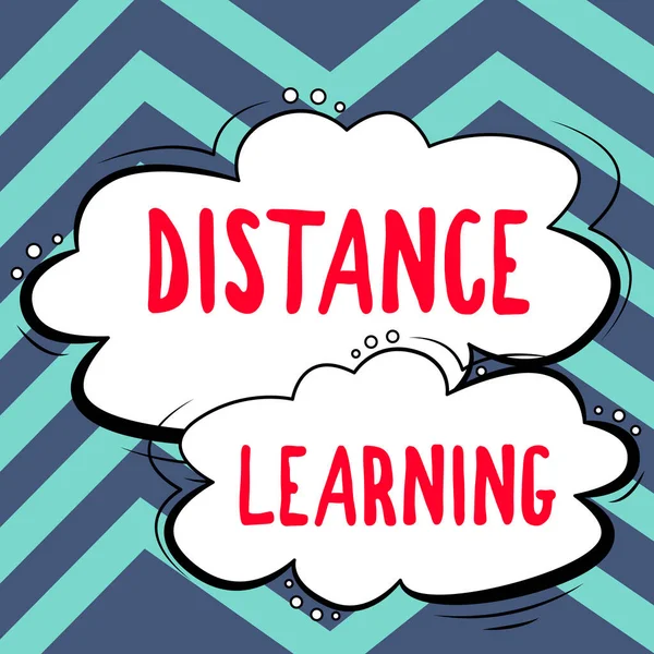 Text Caption Presenting Distance Learning Concept Meaning Educational Lectures Broadcasted — 图库照片
