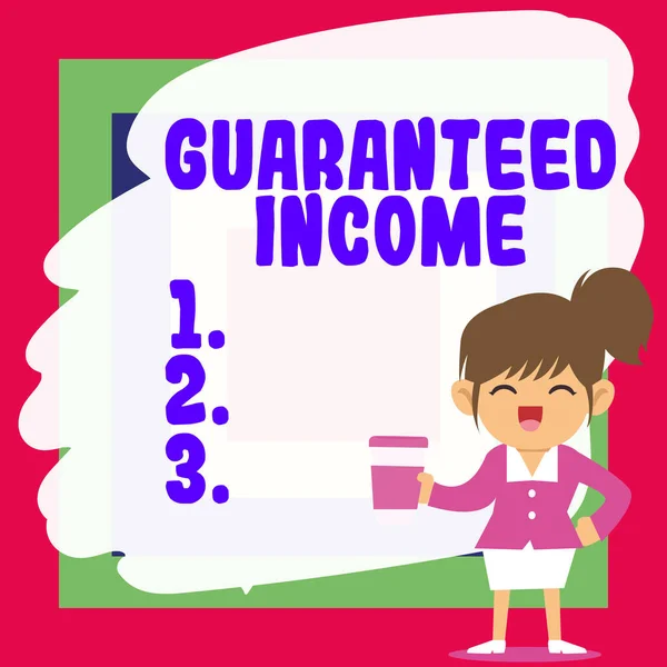 Hand Writing Sign Guaranteed Income Business Concept Earnings Property Rental — Stockfoto