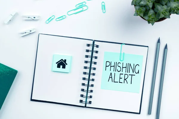 Hand Writing Sign Phishing Alert Business Approach Aware Fraudulent Attempt — Stockfoto