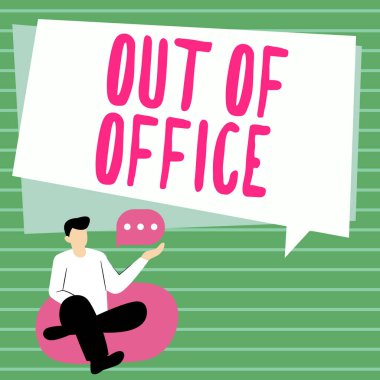 Kavramsal manşet ofis dışında, kavram dışında iş dışında kimse dinlenme zamanı mola