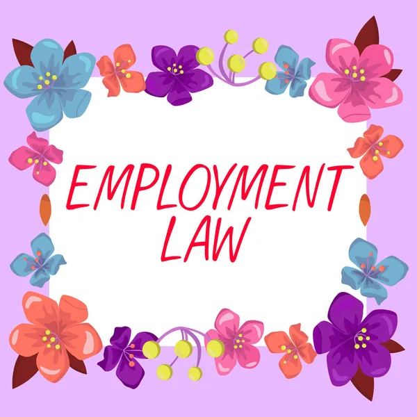 Writing displaying text Employment Law, Internet Concept deals with legal rights and duties of employers and employees