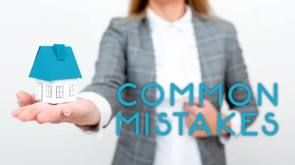Text Caption Presenting Common Mistakes Business Showcase Repeat Act Judgement — Fotografia de Stock