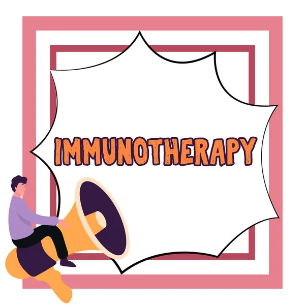 Sign Displaying Immunotherapy Word Written Treatment Prevention Disease Involves Enhancement — Stock fotografie