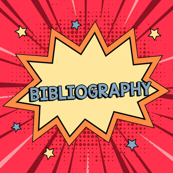 Text Caption Presenting Bibliography Concept Meaning List Writings Relating Particular — Stockfoto