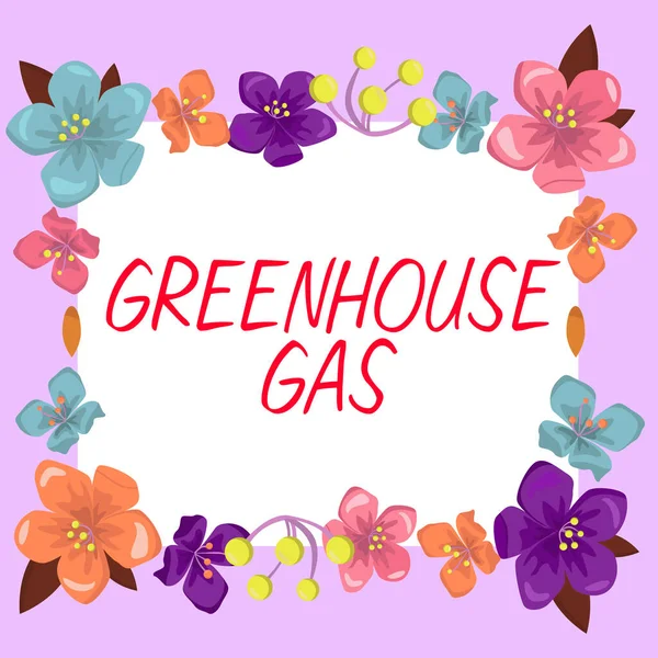 Text Showing Inspiration Greenhouse Gas Word Carbon Dioxide Contribute Greenhouse — ストック写真