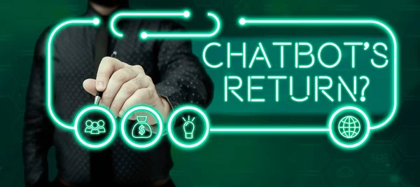 Conception Chatbots Return Business Conception Program Which Communicate Text Interface — 스톡 사진