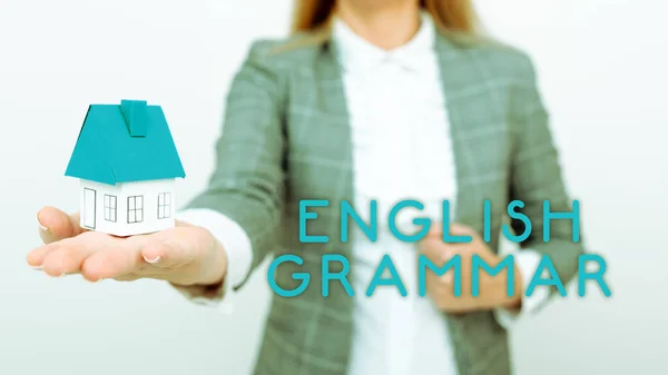 Inspiration Showing Sign English Grammar Concept Meaning Courses Cover All — Fotografia de Stock