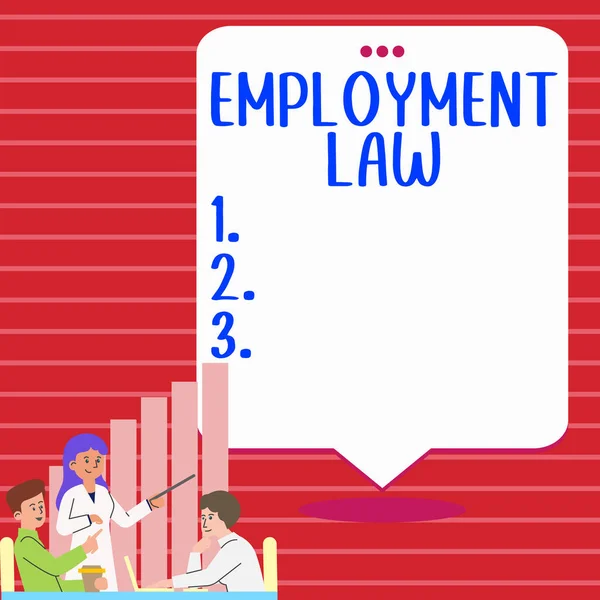 Handwriting text Employment Law, Word for deals with legal rights and duties of employers and employees