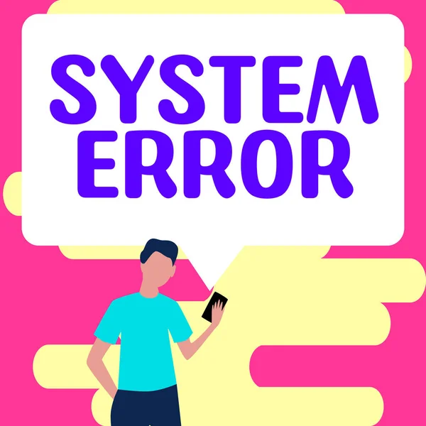 Inspiratie Toont Teken Systeem Fout Business Idee Technologisch Falen Software — Stockfoto
