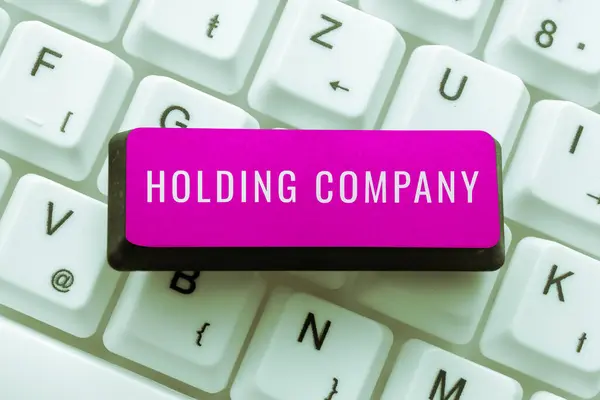 Allekirjoita Holding Company Word Varastot Omaisuuden Muiden Rahoitusvarojen Joku Hallussa — kuvapankkivalokuva