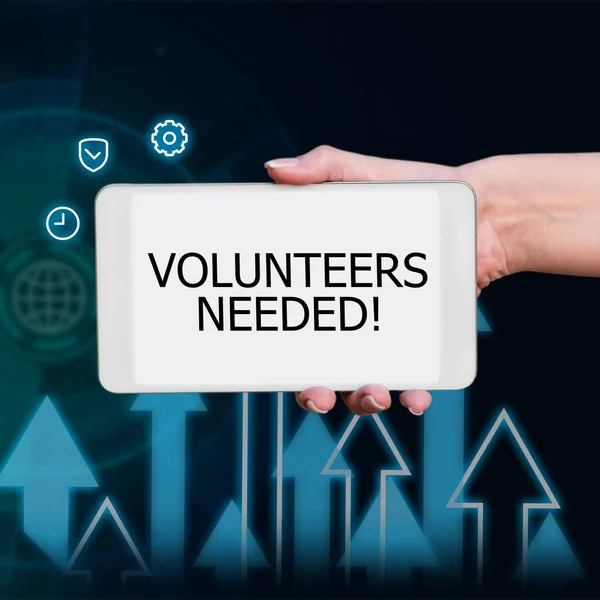 Концептуальний Підпис Потрібні Волонтери Бізнес Ідея Соціальна Спільнота Благодійність Волонтерство — стокове фото