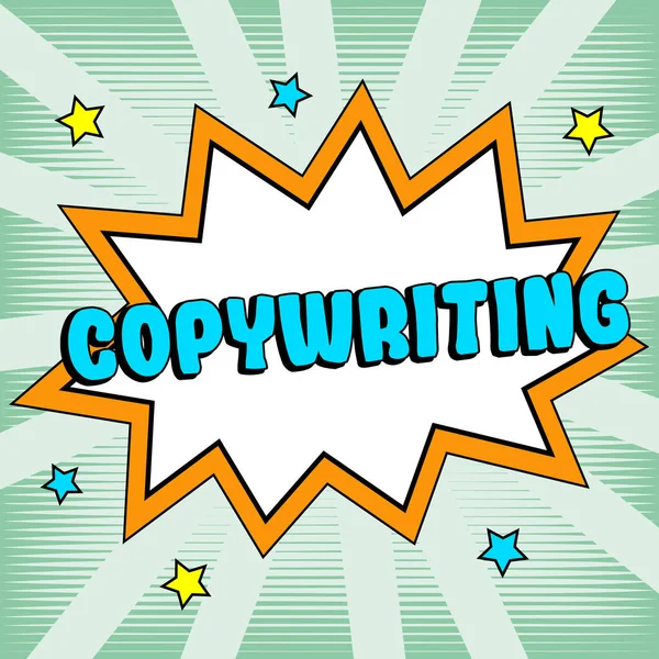 Text Sign Showing Copywriting Business Overview Writing Text Advertisements Publicity — Stockfoto