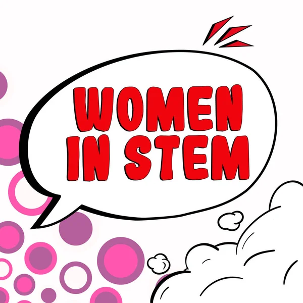 Sign Display Women Stem Business Concept Science Technology Engineering Μαθηματικά — Φωτογραφία Αρχείου