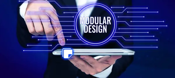 Hand Writing Sign Modular Design Business Idea Product Designing Produce — Fotografia de Stock