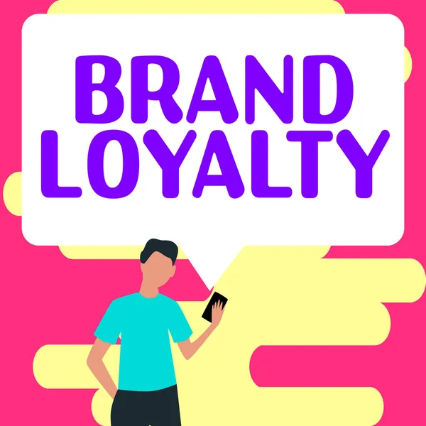 Handschrift Tekst Brand Loyalty Business Showcase Herhaal Aankoop Ambassadeur Patronage — Stockfoto