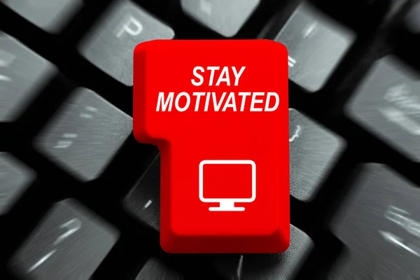Text Caption Presenting Stay Motivated Business Showcase Reward Yourself Every — Stock Photo, Image
