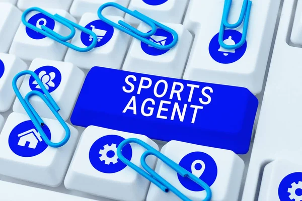 Handwriting text Sports Agent, Business concept person manages recruitment to hire best sport players for a team