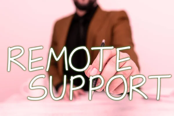 Inspiration Showing Sign Remote Support Business Approach Help End Users — Zdjęcie stockowe