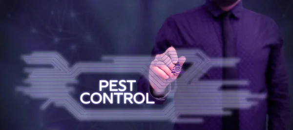 Texto Que Presenta Control Plagas Concepto Que Significa Matar Insectos —  Fotos de Stock