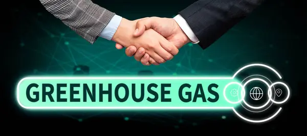Handwriting Text Greenhouse Gas Business Showcase Carbon Dioxide Contribute Greenhouse — Stockfoto