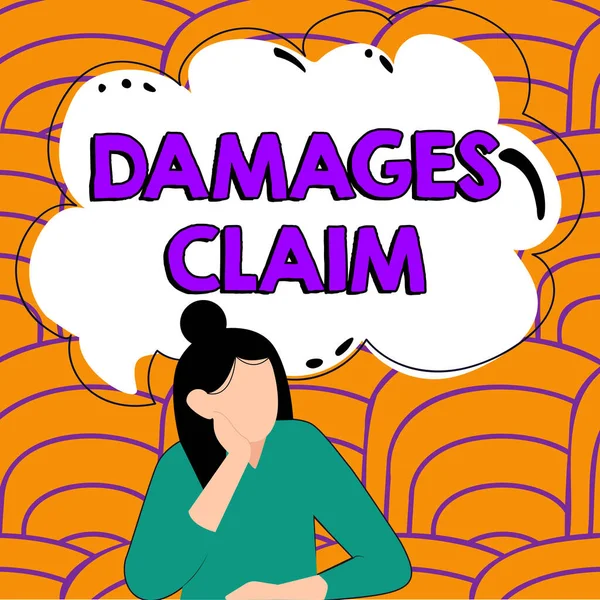 Szöveg Megjelenítése Damages Claim Business Showcase Demand Compensation Litigate Insurance — Stock Fotó