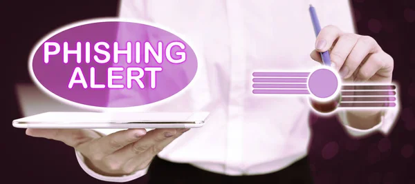 Conceptual Caption Phishing Alert Business Approach Aware Fraudulent Attempt Obtain — Photo