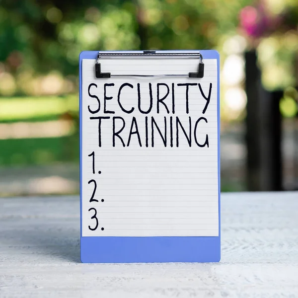 Handwriting text Security Training, Business idea providing security awareness training for end users