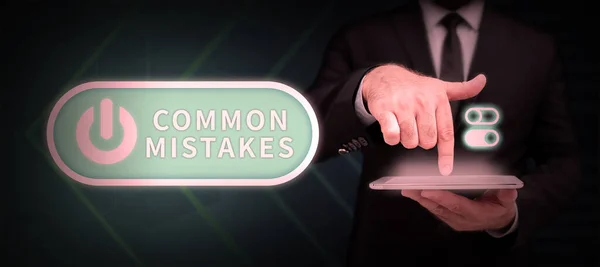 Text Caption Presenting Common Mistakes Word Written Repeat Act Judgement — Foto Stock