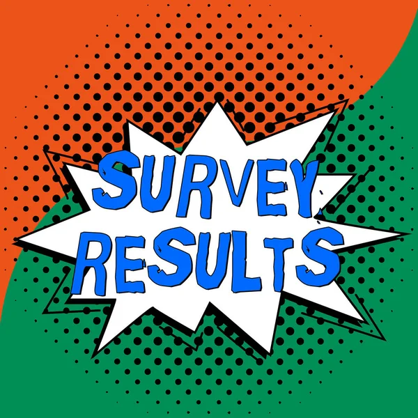Text Sign Showing Survey Results Business Concept Result Activity Collects —  Fotos de Stock