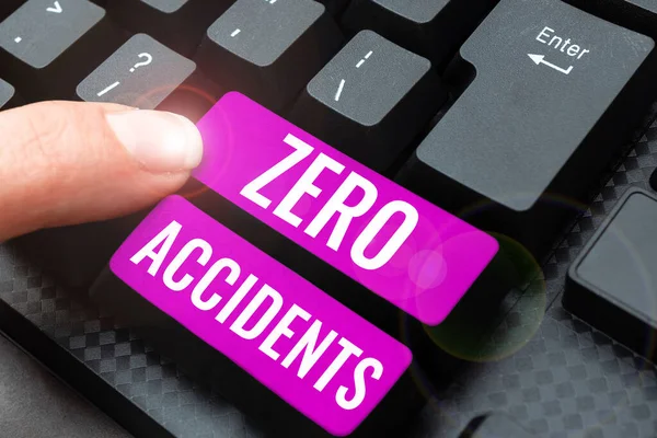 Inspiration Showing Sign Zero Accidents Business Concept Important Strategy Preventing — Stock Photo, Image