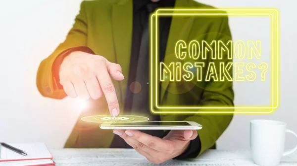 Conceptual display Common Mistakes, Business approach repeat act or judgement misguided or wrong