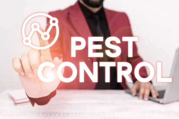 Señal Texto Que Muestra Control Plagas Idea Negocio Matar Insectos — Foto de Stock