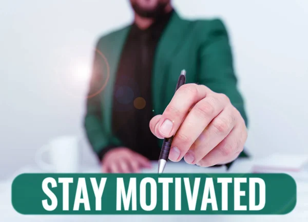 Handwriting Text Stay Motivated Internet Concept Reward Yourself Every Time — Stock Photo, Image