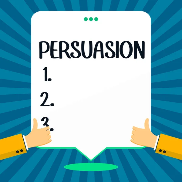 Inspiration Showing Sign Persuasion Word Action Fact Persuading Someone Being — Stock Photo, Image
