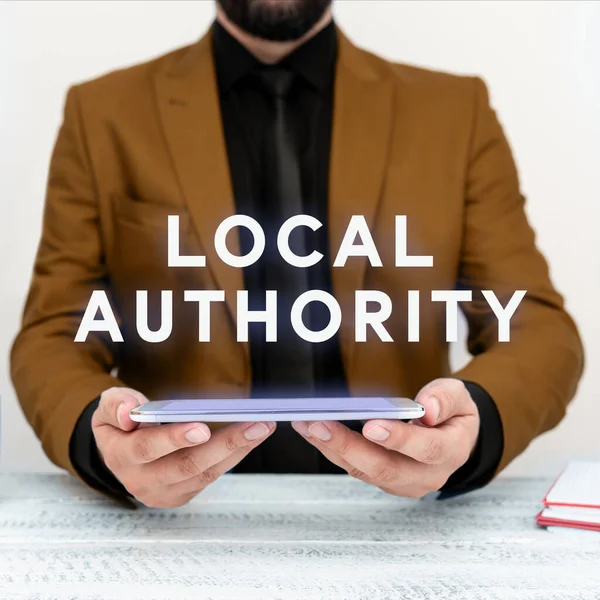Text Sign Showing Local Authority Business Concept Group People Who — Stok fotoğraf