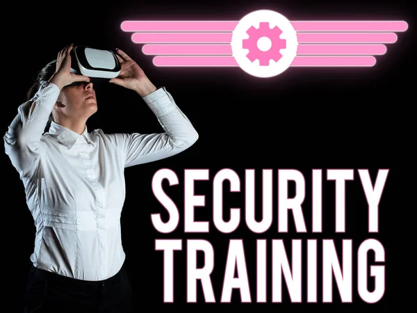 Hand Writing Sign Security Training Business Overview Providing Security Awareness — Fotografia de Stock