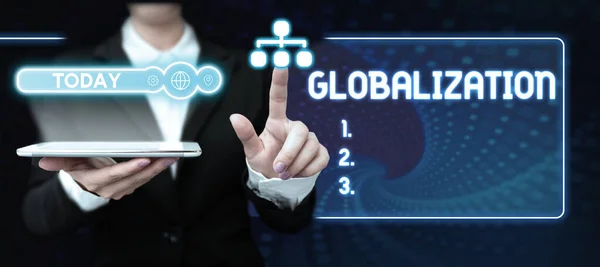 Texto Inspirador Globalização Internet Desenvolvimento Conceitual Uma Economia Global Cada — Fotografia de Stock