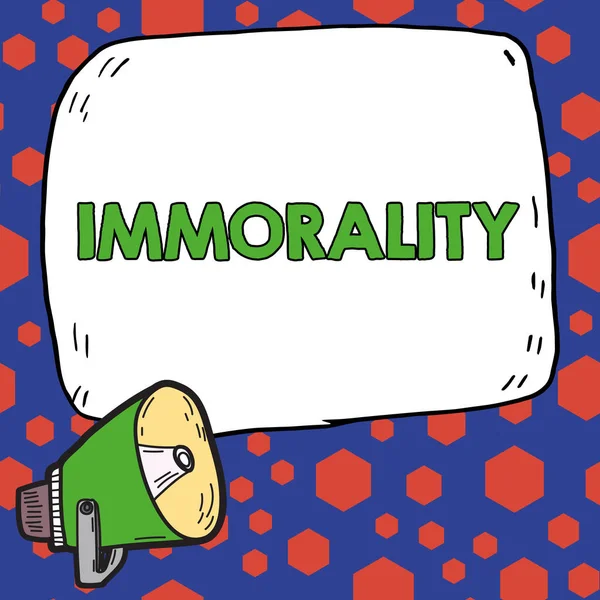 Inspiração Mostrando Sinal Imoralidade Conceito Negócio Estado Qualidade Ser Imoral — Fotografia de Stock