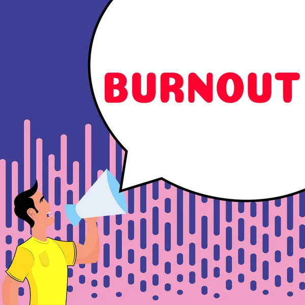 Tekstbord Met Burnout Business Concept Gevoel Van Fysieke Emotionele Uitputting — Stockfoto