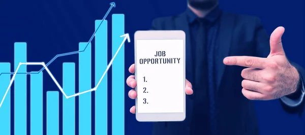 Legenda Conceitual Job Opportunity Abordagem Negócios Uma Oportunidade Emprego Chance — Fotografia de Stock