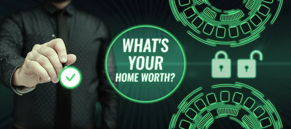 Text Zobrazující Inspiraci Whats Your Home Worth Internet Koncept Hodnota — Stock fotografie
