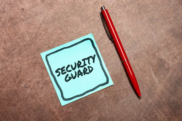 Hand Writing Sign Security Guard Internet Concept Tools Used Manage — 스톡 사진